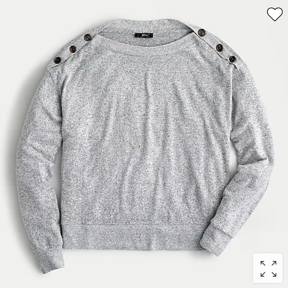 NWOT J. Crew super cozy button- shoulder top